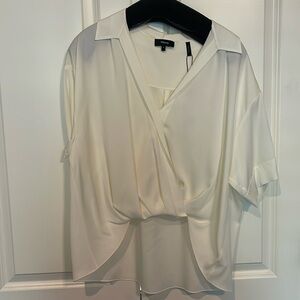NWT Theory white silk blouse Size M